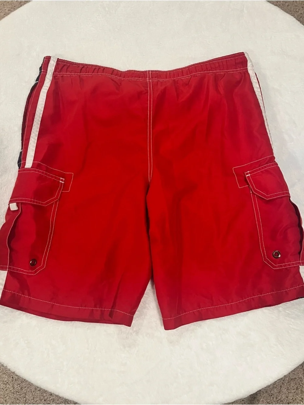 Sonoma Life + Style Men’s Red Cargo Swim Trunks - Size Small